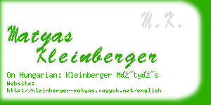 matyas kleinberger business card